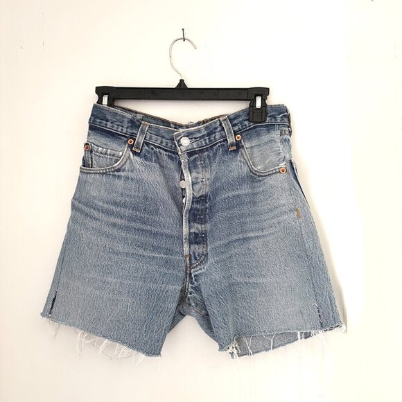 RE/DONE Levi’s Cut Off Pockets distressed Jean Shorts_27 - Picture 3 of 7